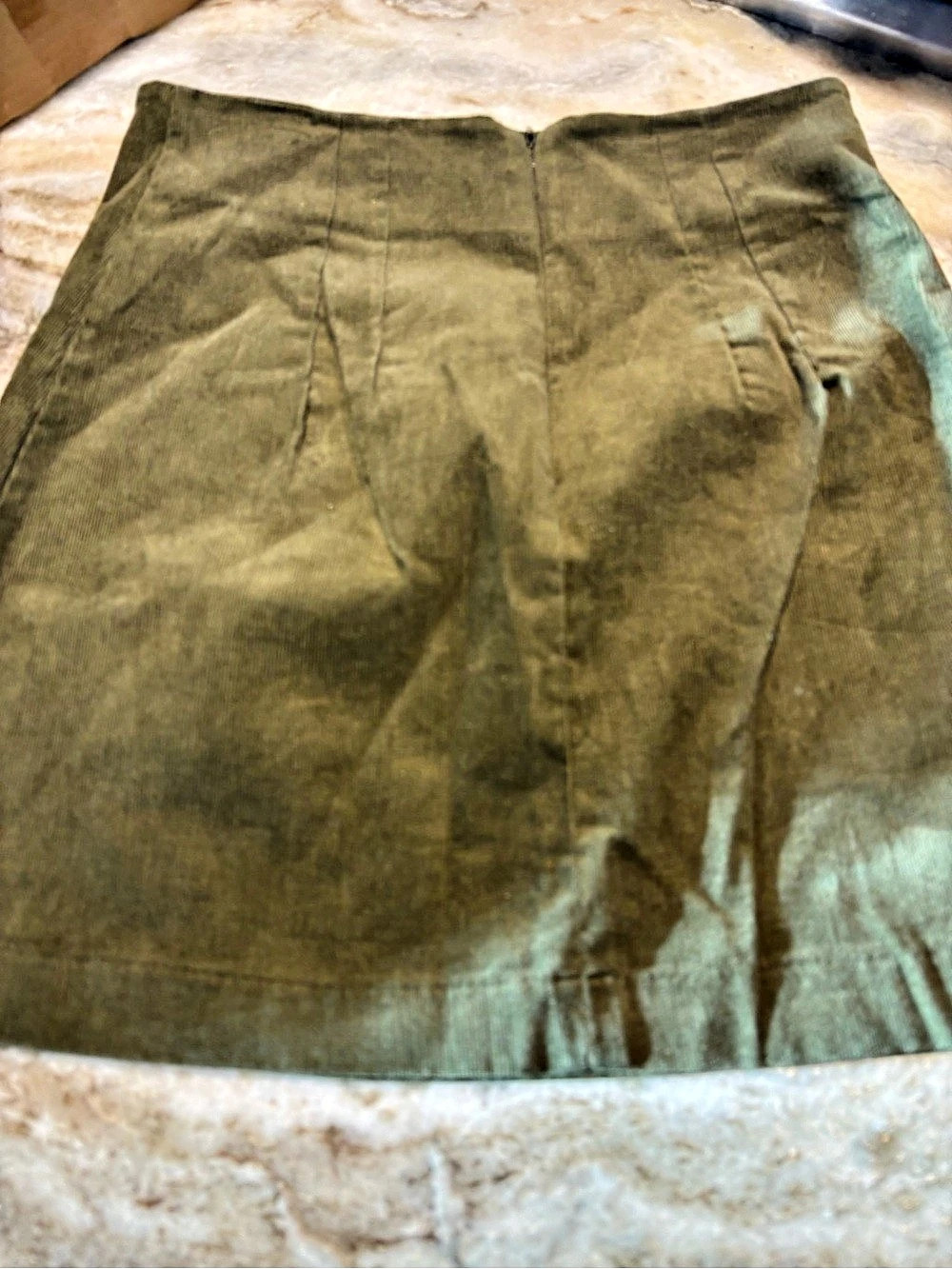 Altar'd State Olive Button-Front Mini Skirt Size Medium